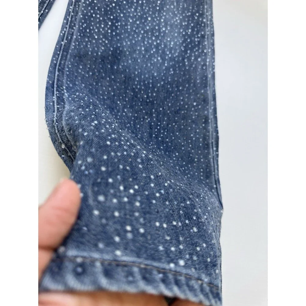 Tractr Girls Size 2 Wide Leg Jeans Blue Rhinestone Studded Denim Pants